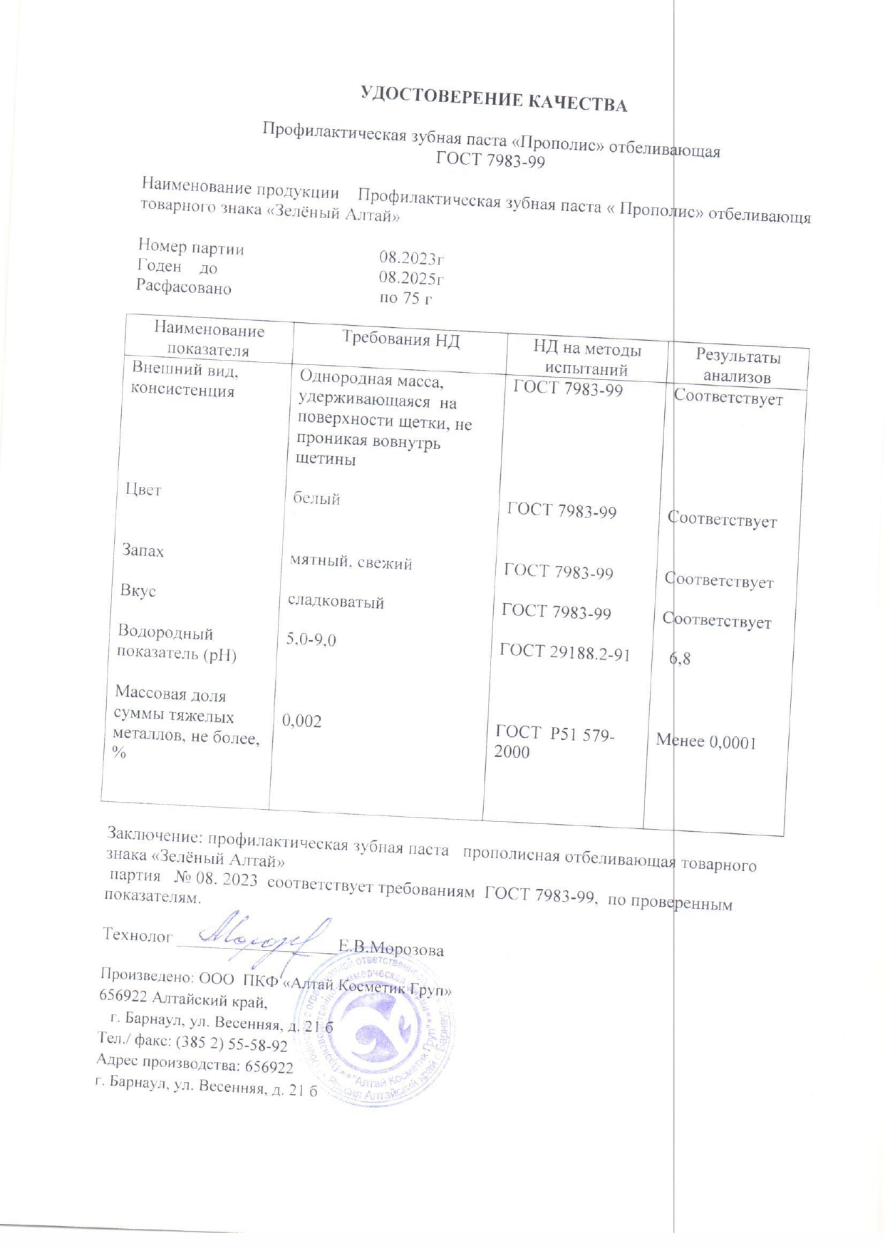Паспорт №082023